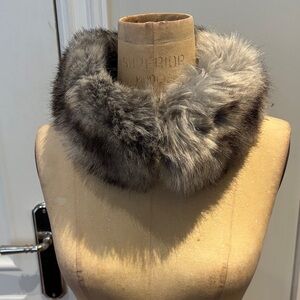 Elegant Gray Fur Collar